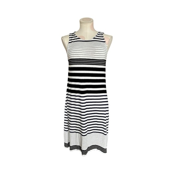Tommy Bahama black, navy, white and grey stripe dress - size small - Picture 1 of 4